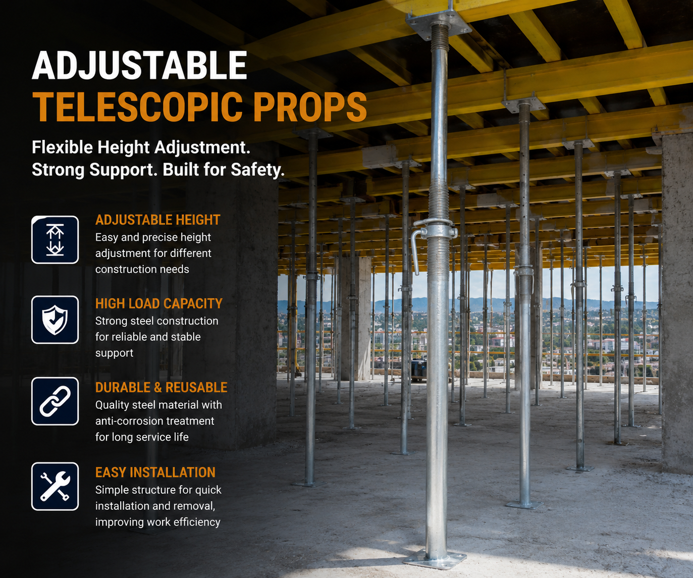 Adjustable Telescopic Props: Flexible and Reliable Support for Modern Construction