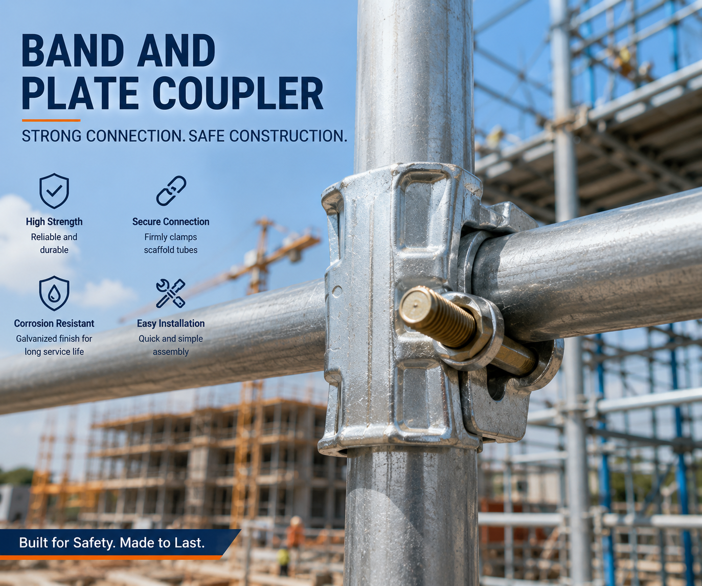 Band and Plate Coupler: Secure and Durable Connections for Scaffolding Systems