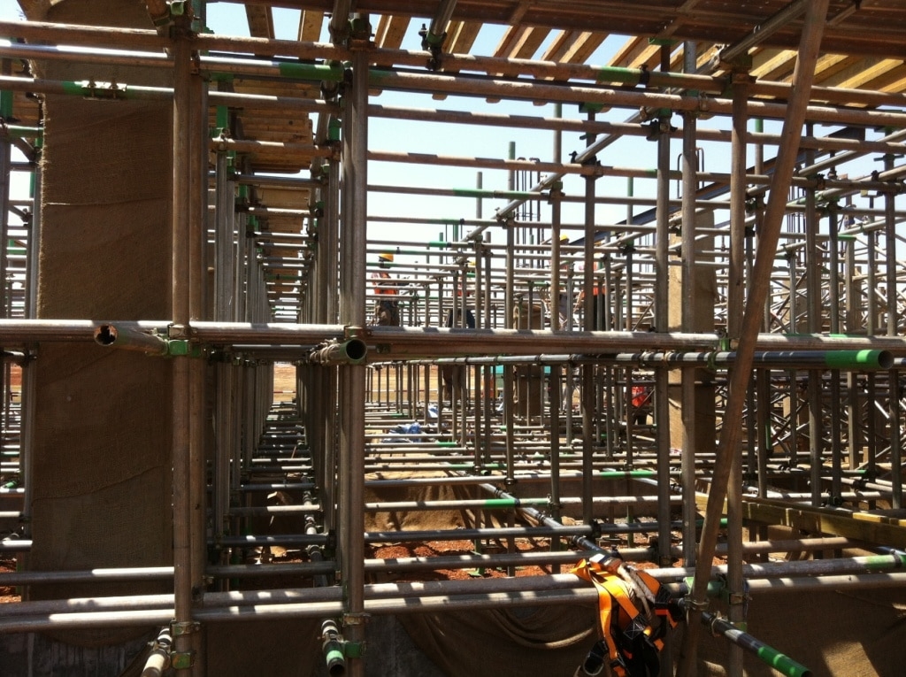 Safety operation specifications for disc-type scaffolding